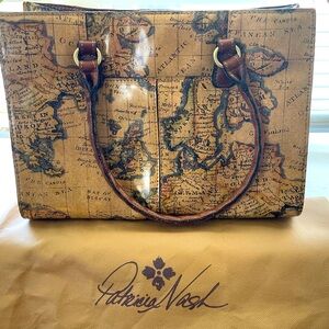 Patricia Nash Leather Primrose Satchel w/shoulder strap.